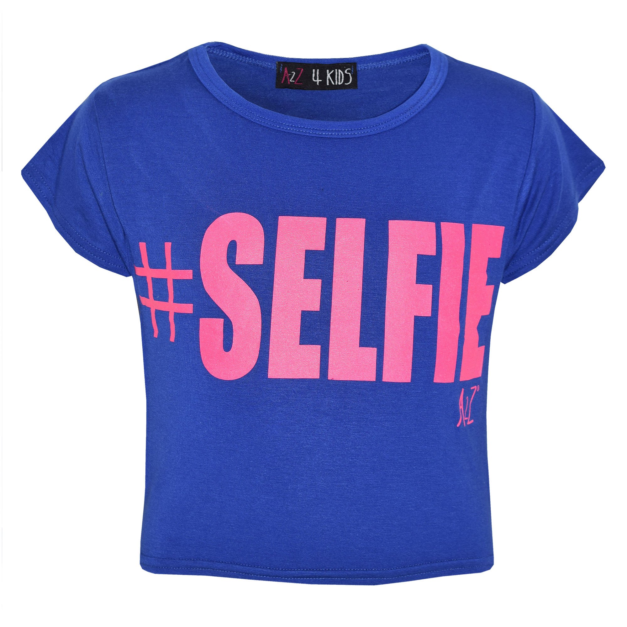 A2z 4 Kids Girls Royal Selfie Crop Top Short - #Selfie Crop Top 9-10