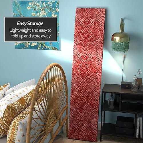 Miniatura 9 de Red Lantern Divisor de habitación de lona con estampado de cocodrilo negro de doble cara de 6 pies de alto, 3 paneles, pantalla de privacidad