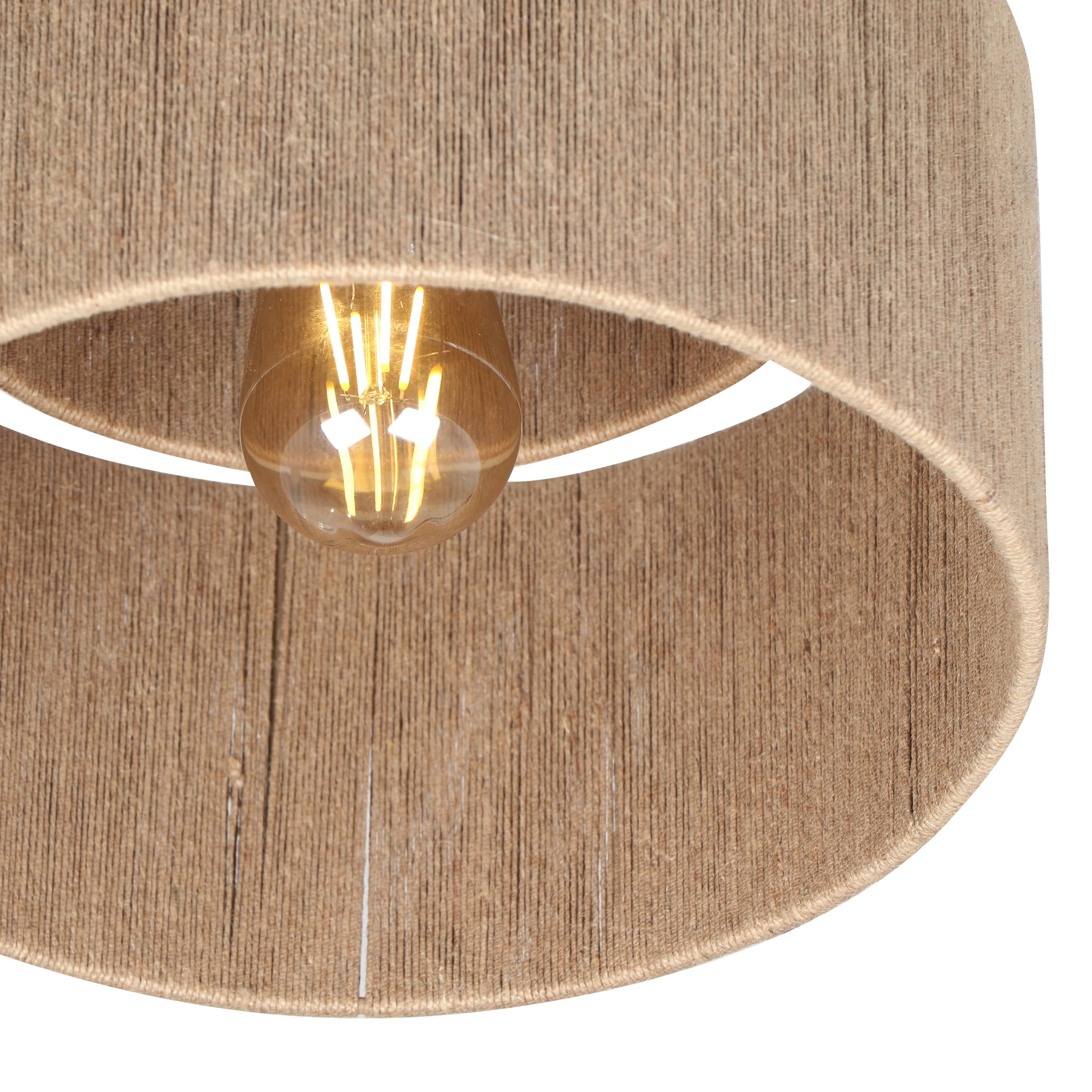 Trio Leuchten Lámpara de techo SMILLA 666800136, metal beige, pantalla de yute natural, exc. 1x E27