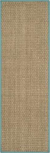 Vista 211 de SAFAVIEH Natural Fiber NF114A - Alfombra de hierba marina, tejido de canasta, con borde, para zonas de alto tráfico, sala de estar, dormitorio, 2