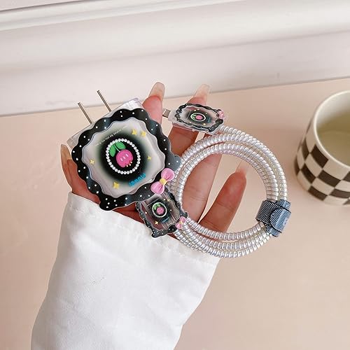 Miniatura 7 de Tospania Bonito protector de cable de bricolaje, compatible con iPhone 20 W adaptador de corriente USB-C y cable Lightning, tamaño 13