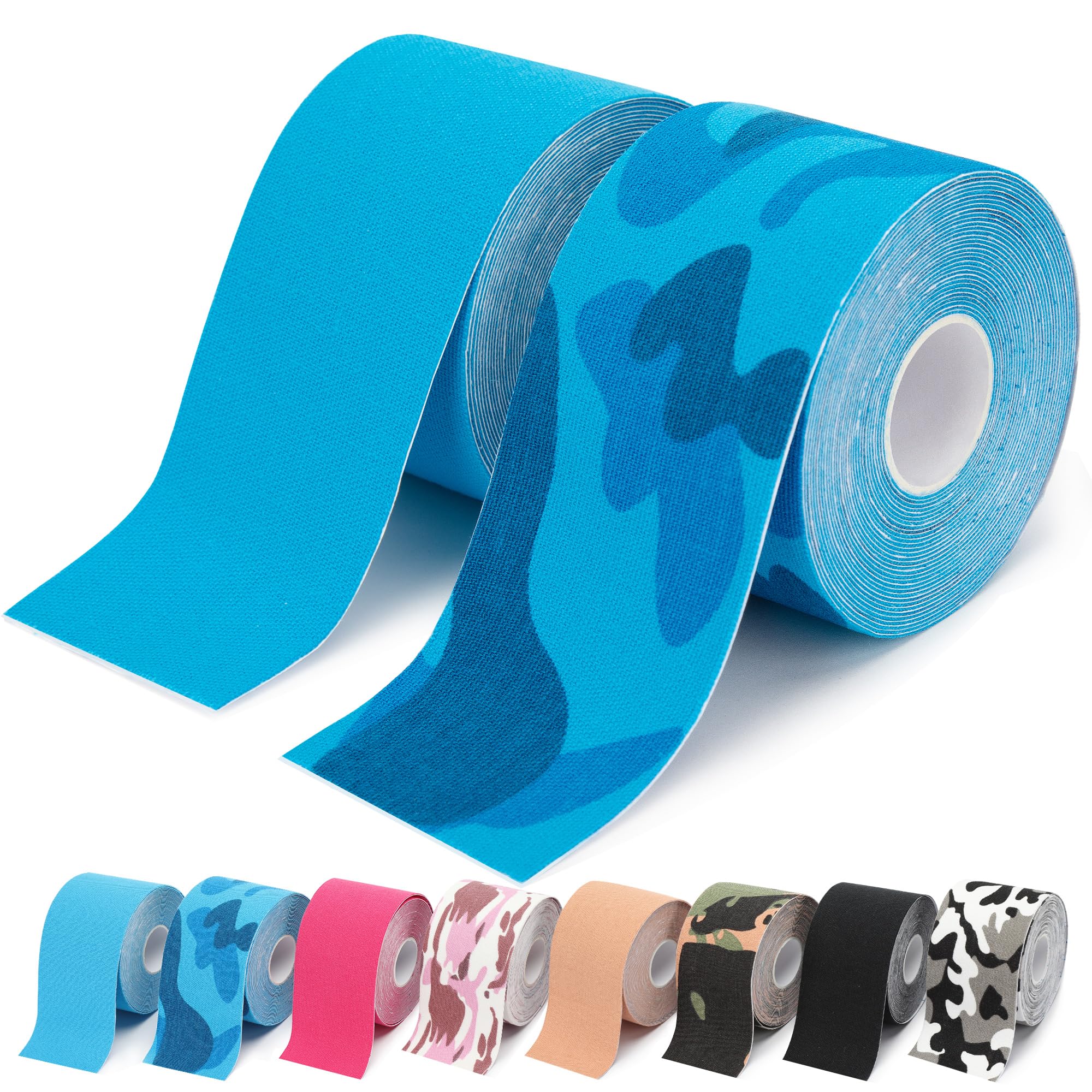 Kinesiology Tape 2 Rolls Kinetic Tape Waterproof Athletic Sports Strips for Knee Shoulder Ankle Wrists Muscle Support 1