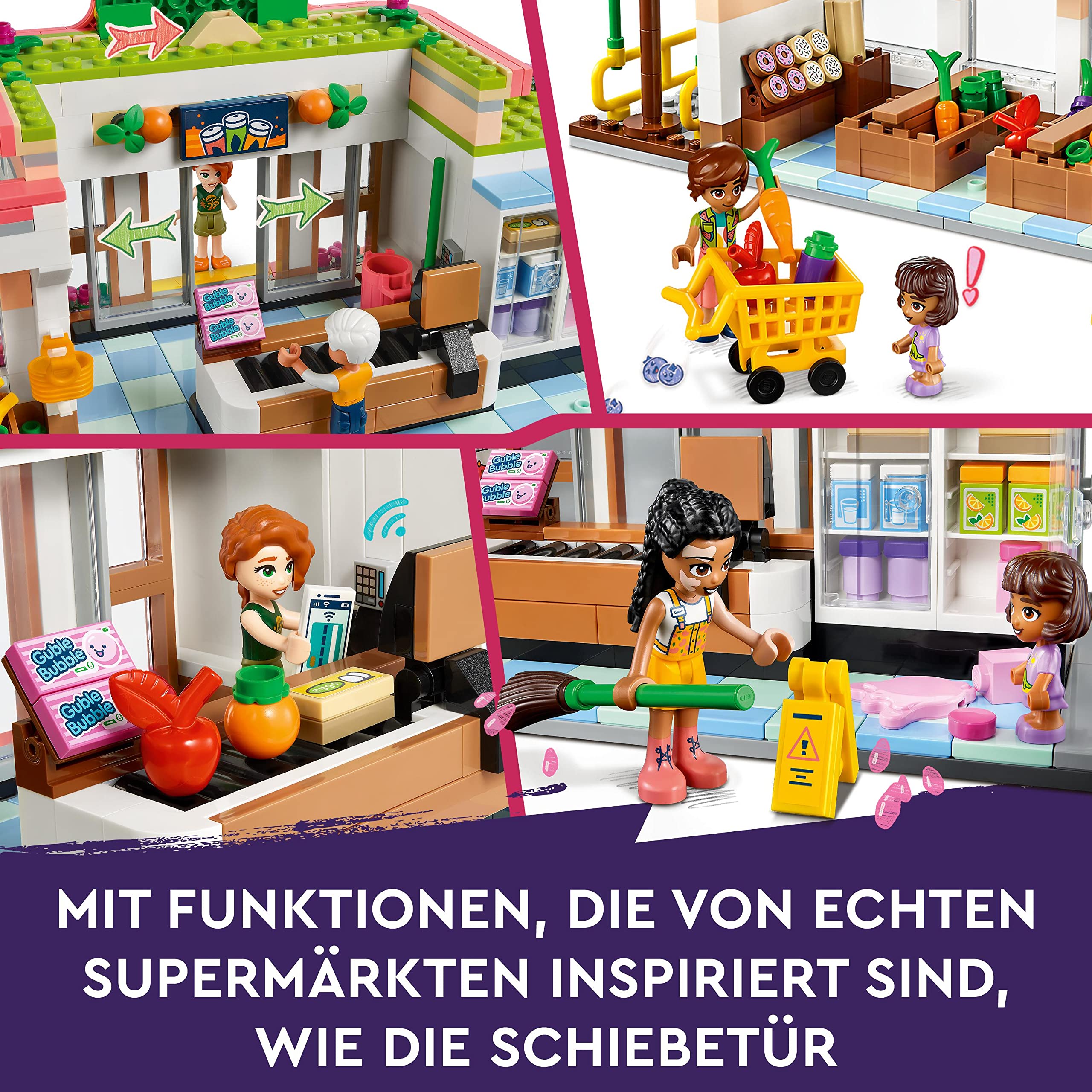 LEGO 41729 Friends Bio-Laden, Supermarkt Spielset mit Charakteren aus der Serie 2023, Spielzeug-Geschäft für Mädchen und Jungen ab 8 Jahren