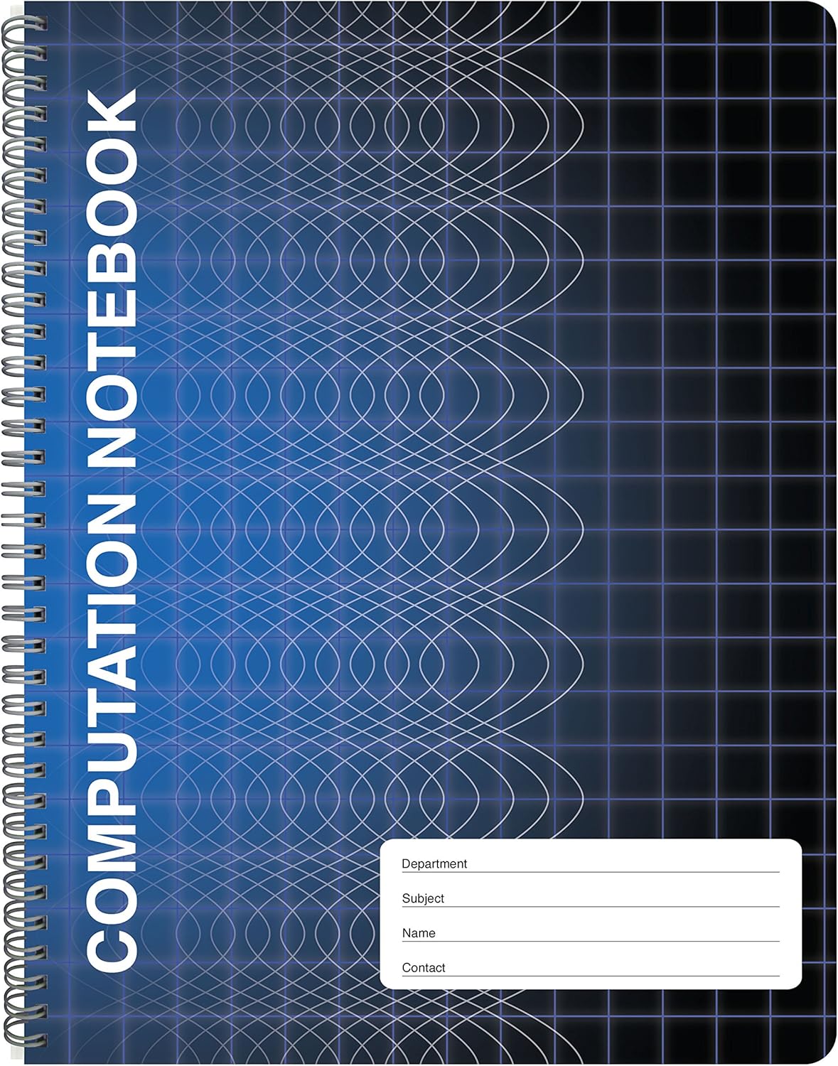 BookFactory Computation Lab Notebook - 100 Pages (9 1/4" X 11 3/4") - Scientific Grid Pages, Durable Translucent Cover, Wire-O Binding (COMP-100-CWG-A-(Lab)) : Office Products