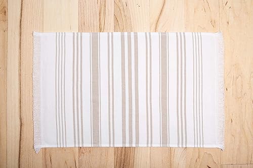 Miniatura 5 de Sticky Toffee Juego de toallas de mano de algodón blanco para baño, toallas de mano decorativas suaves y absorbentes, toallas modernas de rayas