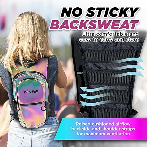 Miniatura 5 de Mochila de hidratación antirrobo para rave Mochila de agua aislada de 1.5 litros para raves, festivales, senderismo, correr, paquete de hidratación