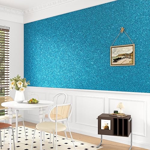 Miniatura 14 de WESTICK Papel adhesivo dorado con purpurina para paredes, papel tapiz extraíble con purpurina dorada para pegar y despegar, papel tapiz brillante