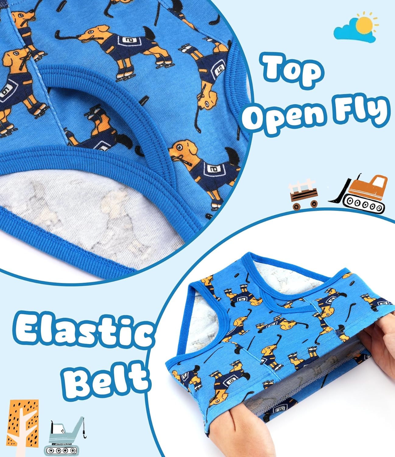 100% Cotton Soft Boys Briefs Size 2T-12Yrs Underwear (6-Pack) - Image 3