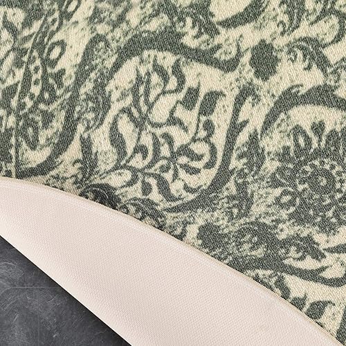 Miniatura 121 de Antep Rugs - Alfombras antideslizantes (antideslizante) 4 x 6 con parte trasera de goma floral geométrica de bajo perfil para interiores