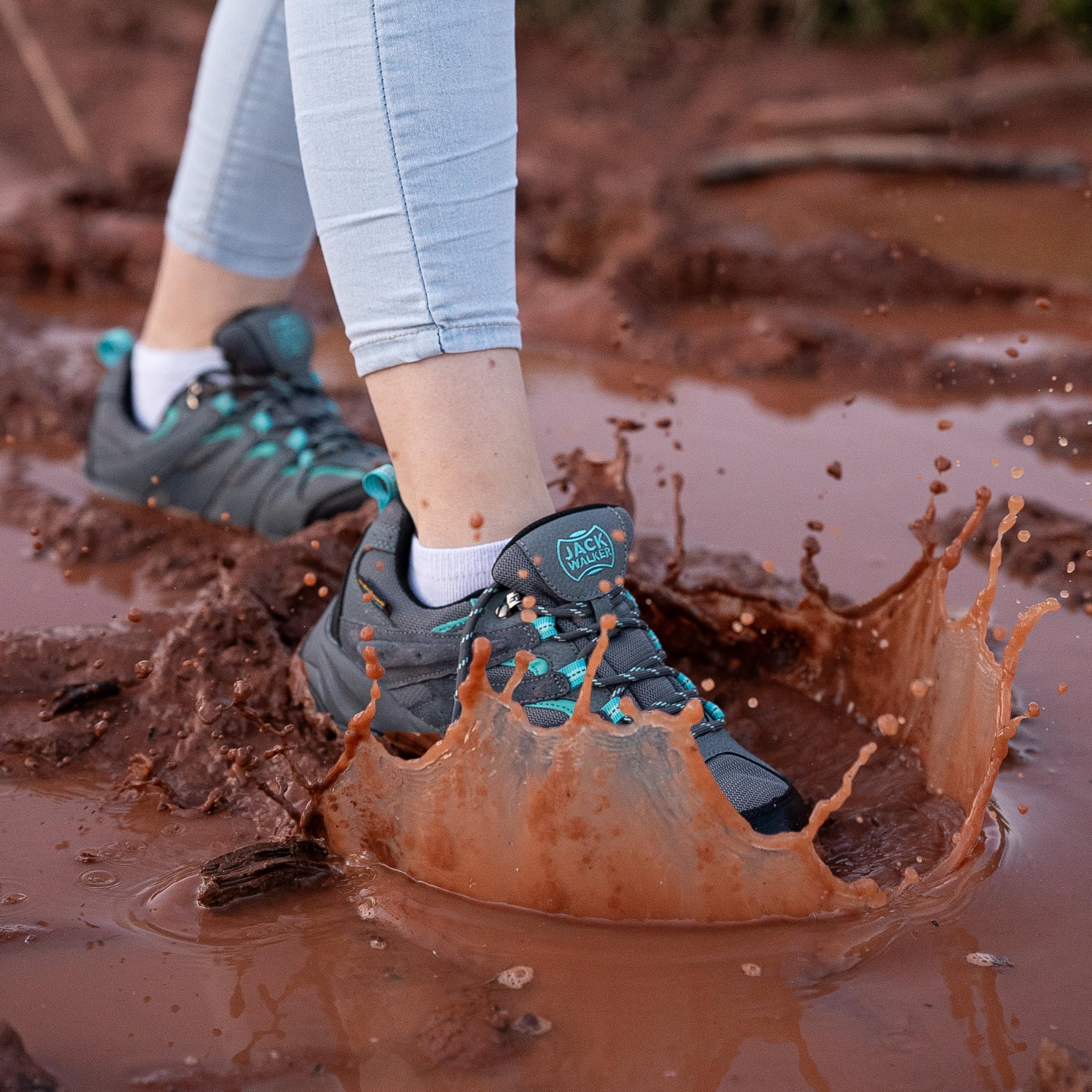 Jack Walker Zapatillas de Senderismo para Mujer Calzado cómodo de Piel de Ante con Plantillas de Espuma viscoelástica para Senderismo Actividades Casuales y al Aire Libre Lily Gris