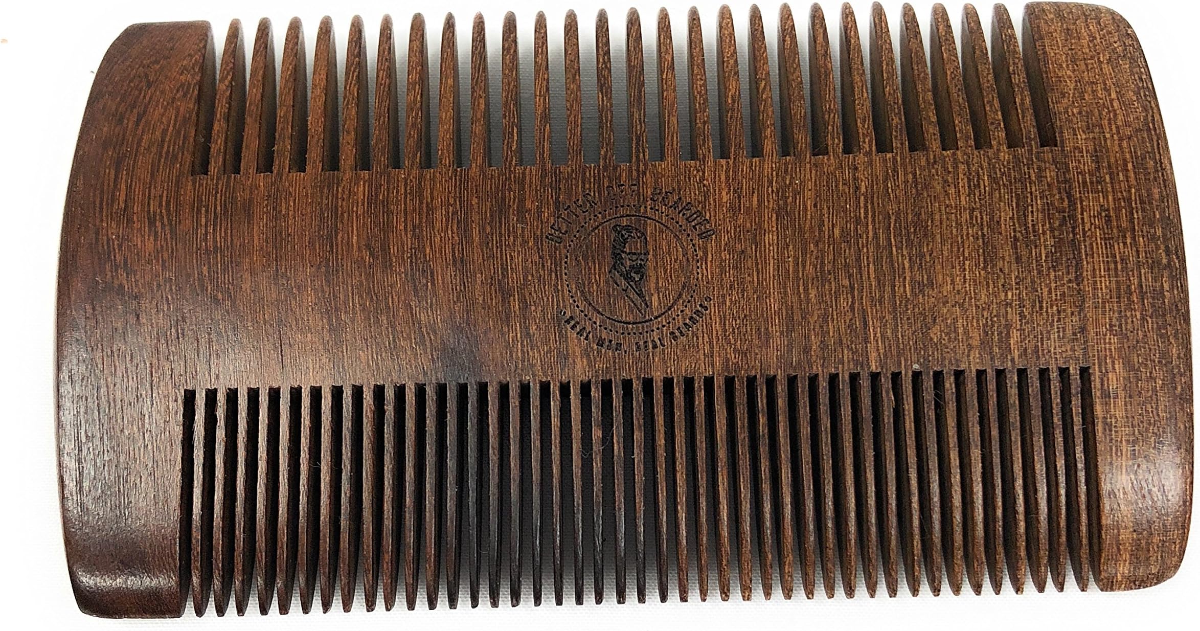 Wooden Beard Comb Fine Tooth; Premium Sandal Wood Pocket Sized Combs By Better Off Bearded For Real Men With Real Beards.