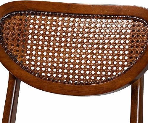 Miniatura 6 de Baxton Studio Hesper - Juego de 2 sillas de comedor, color marrón nogal/marrón claro Marrón nogal/marrón claro,Marrón oscuro/Light