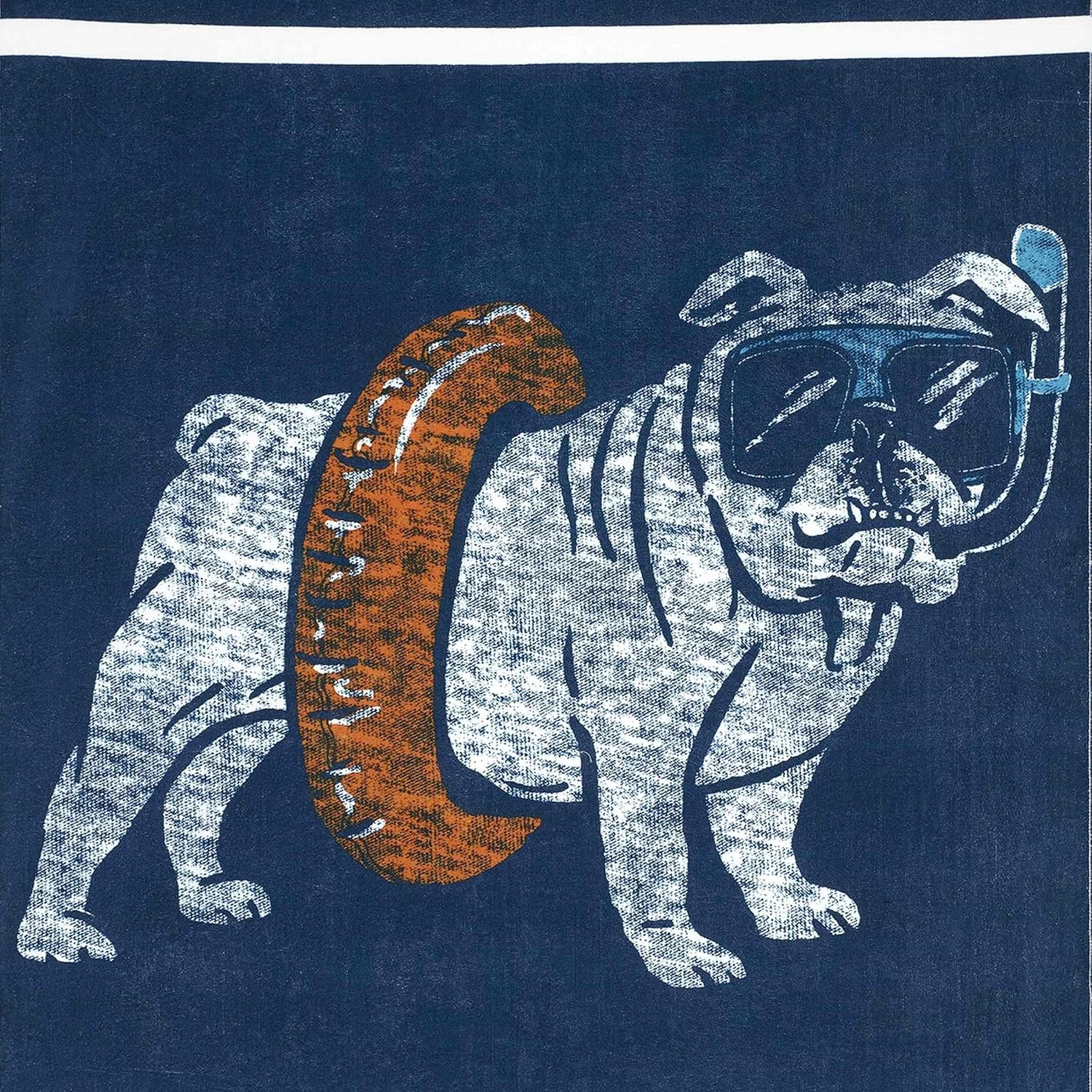Izod - Beach Towel, Cotton Sheared Velour with Terry Back, Ideal Beach Essentials, Dorm Room Essentials 40" x 70" (Snorkel Time)