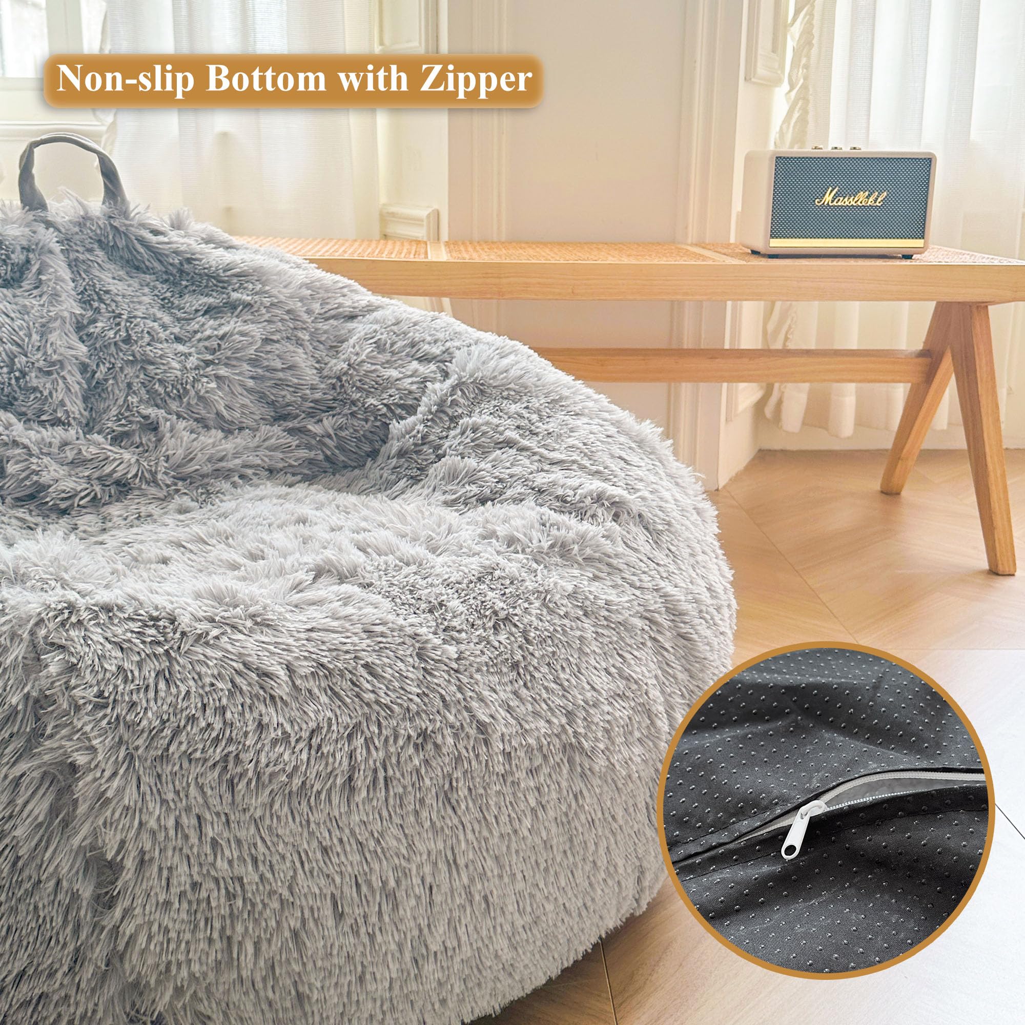 XeGe Fluffy Stuffed Animal Storage Bean Bag Cover(No Filler) - Image 4