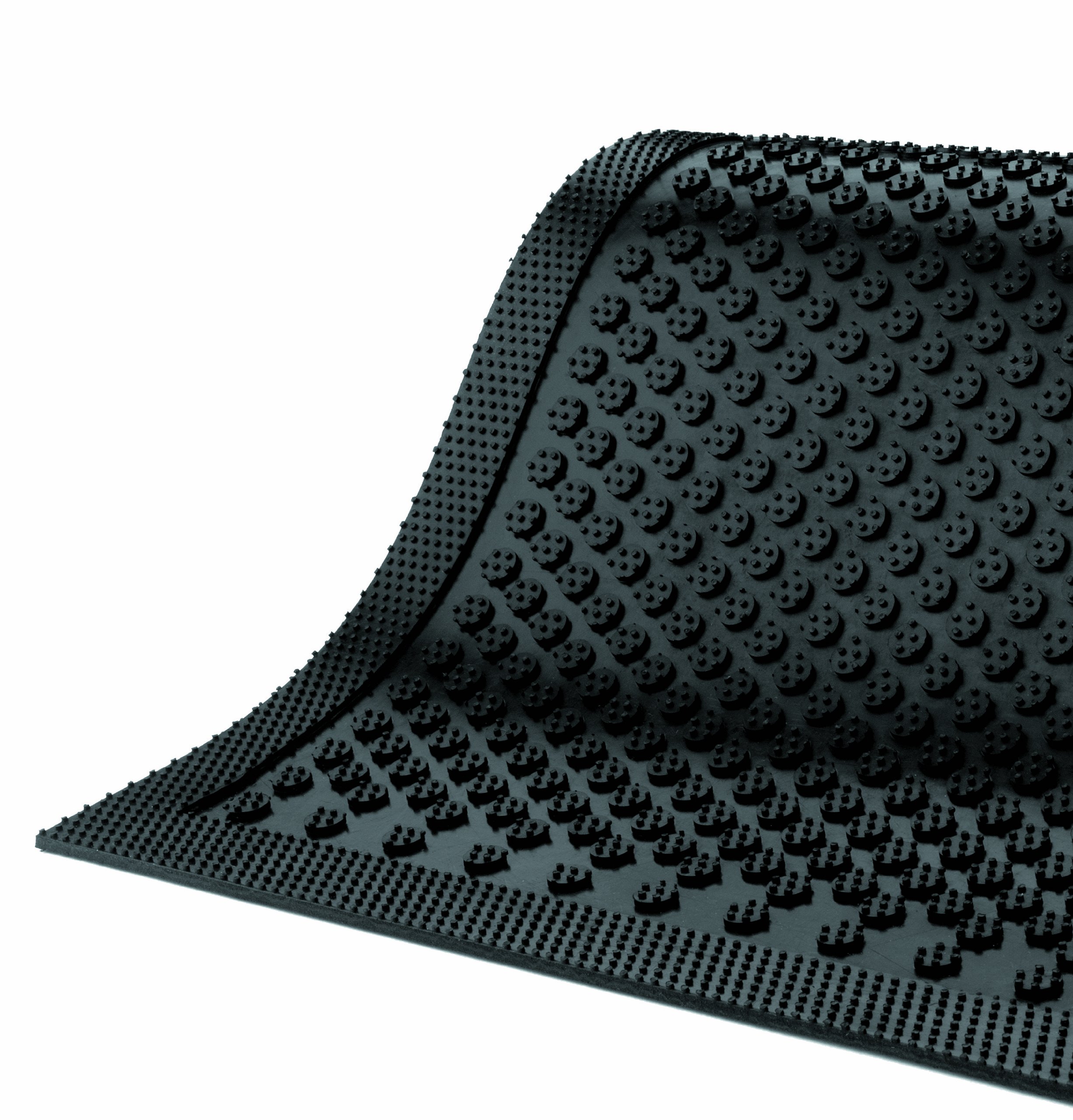 M+A Matting 545 Safety Scrape Nitrile Rubber Entrance Indoor/Outdoor Floor Mat, 5' Length x 3' Width, 1/8" Thick, Black