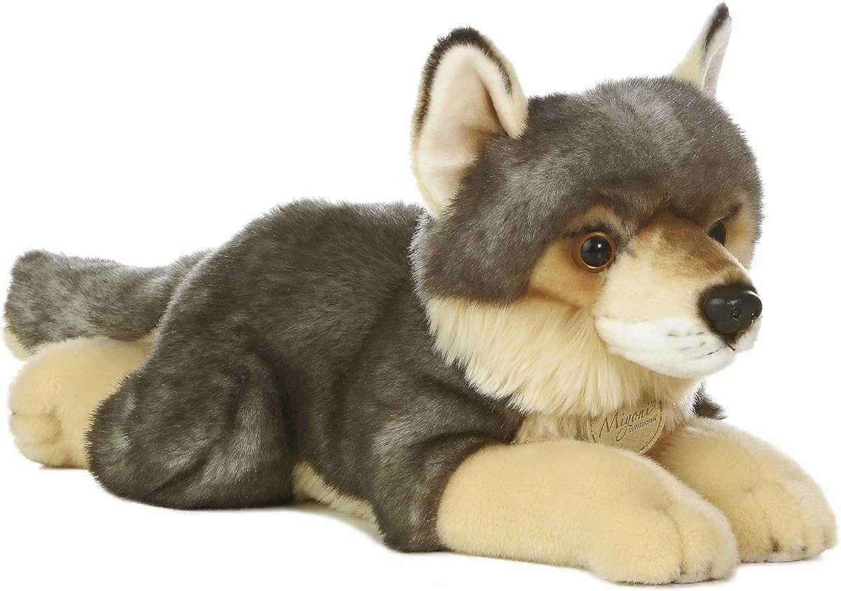 Aurora Miyoni 18" Wolf Realistic Stuffed Animal | Realistic animal designs crafted with eco-friendly materials