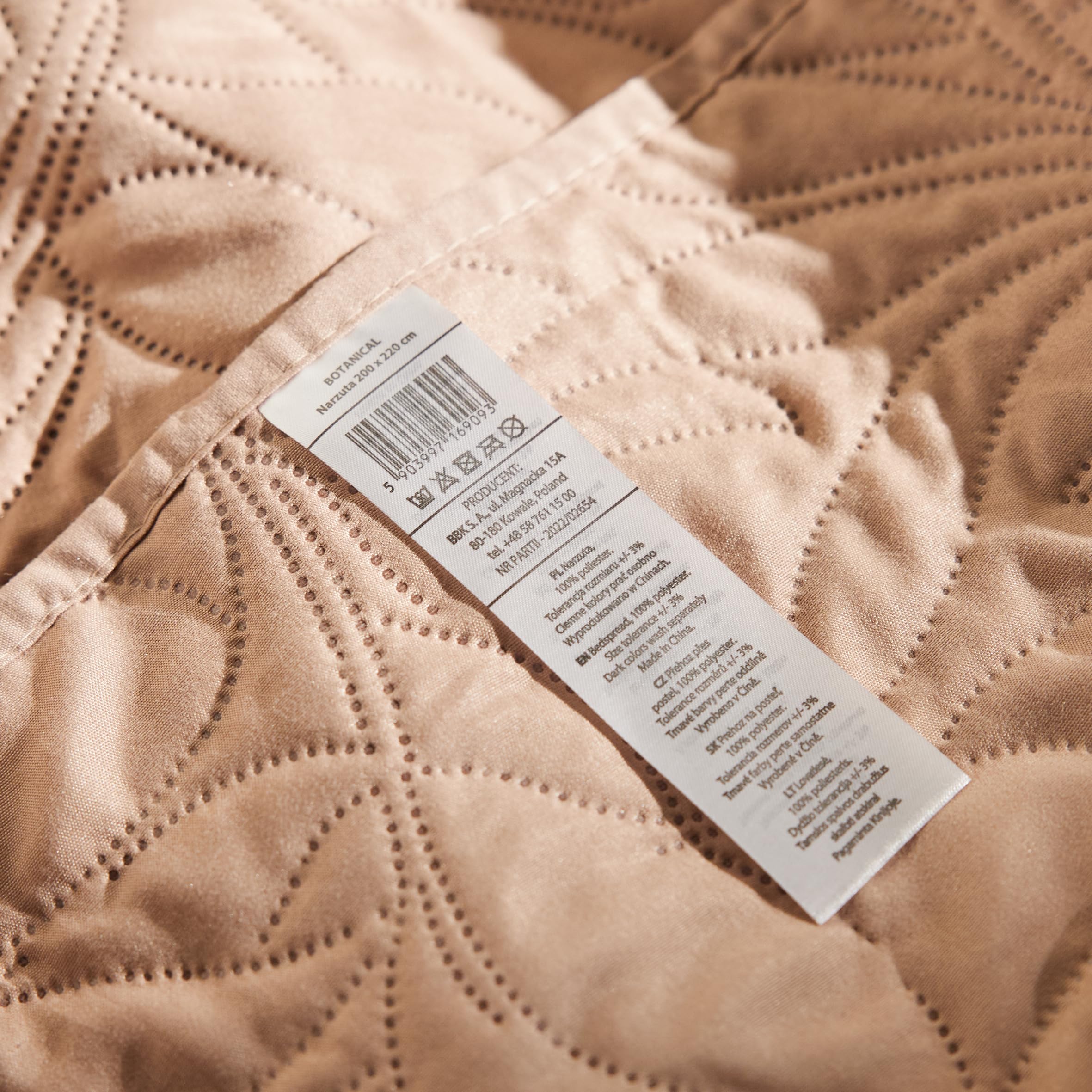 Gestikte katoenen sprei (220 x 240 cm) Lena Camel - Beddengoed