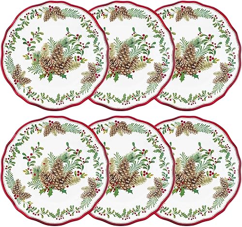 Miniatura 10 de UP ware Hanukkah - Juego de platos llanos de melamina, platos redondos con borde de cuentas para plato principal, pasta y ensalada, sin BPA, aptos