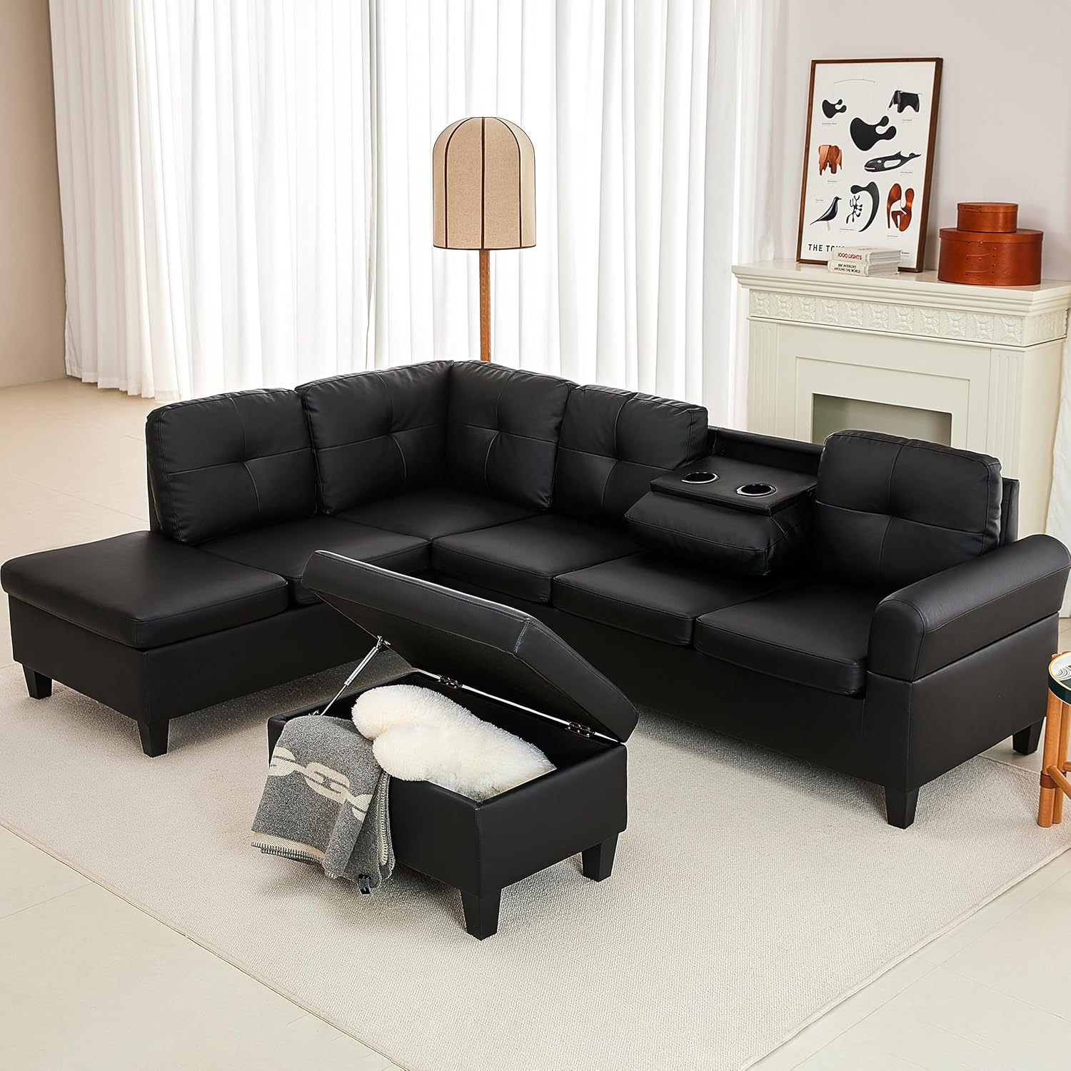 UR livingroom Sectional Sofa Couch 5Seats Small LShape Reversable