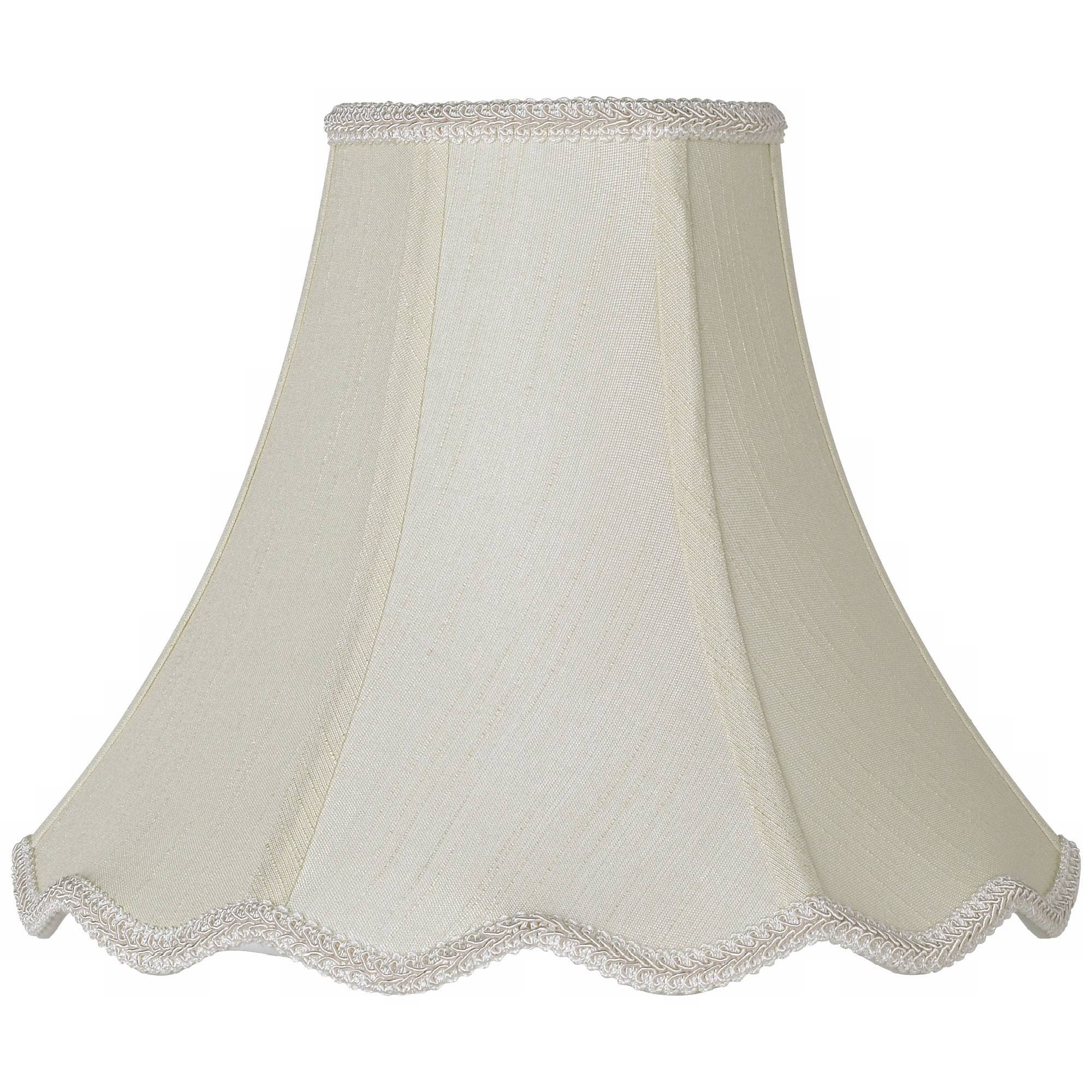 Creme Scallop Bell Lamp Light Cover 5x12x10 (Spider) -
