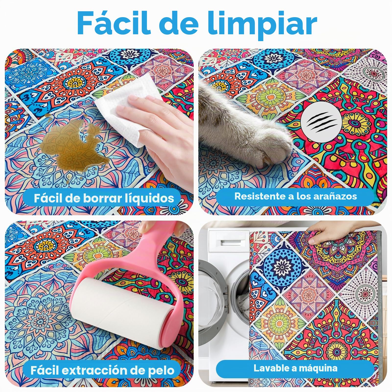 Manta Impermeable para Perro, Manta Bohemia para Cama de Perro, Funda Reversible de Sofá para Perros, Lavable, Protege Muebles de Cama de Sofá para Cachorro de Gato