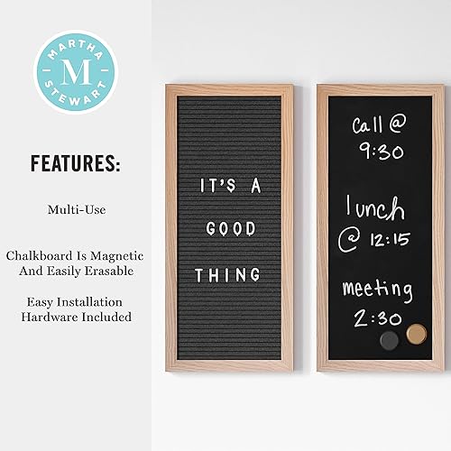 Miniatura 5 de Martha Stewart Everette - Tabla de corcho, tablero de tiza, juego de tableros de letras con pasadores incluidos, imanes, tiza líquida, letras, 18 x