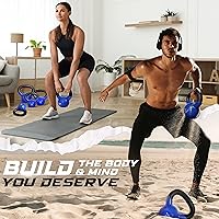 Vista 5 de Yes4All Pesa rusa, pesas rusas de hierro fundido con revestimiento de vinilo de 5-100 LB para entrenamiento de fuerza para ejercicios de gimnasio