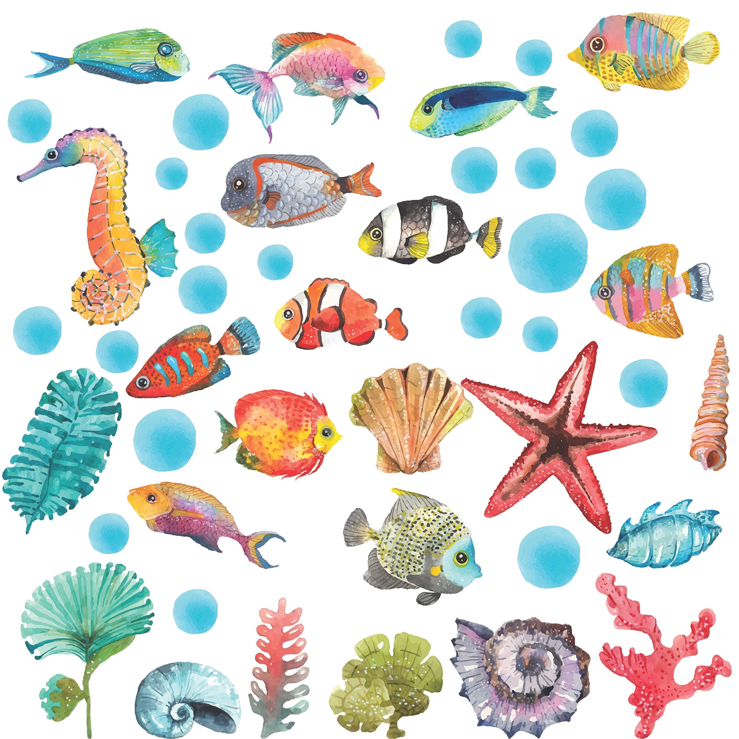 Buy Wallency Under the Sea Fish & Coral Reef Stickers for Walls and