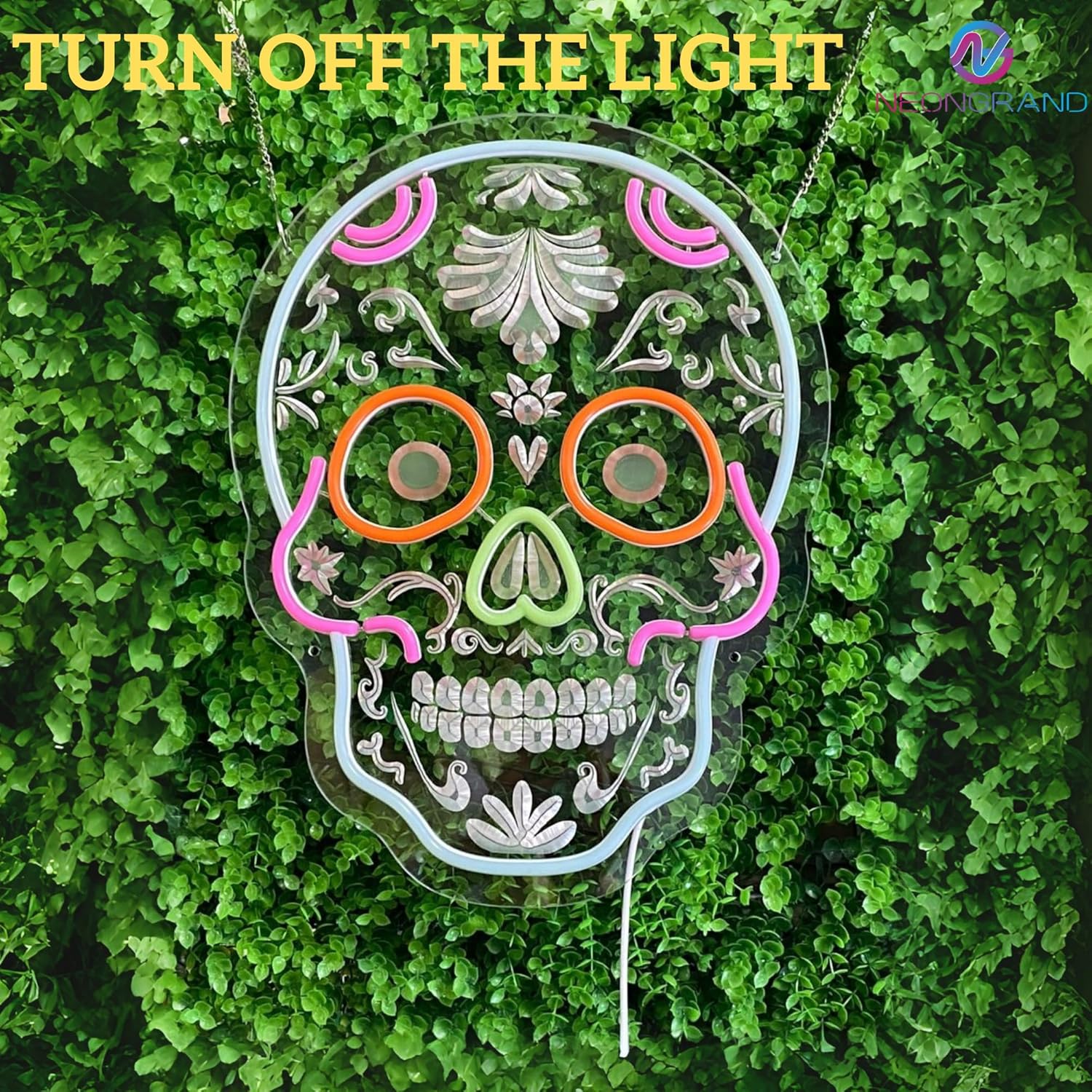 Sugar Skull Neon Sign Sugar Skull Mexican LED Light Calavera Decoration Mexican Decor Sign Day Of The Dead Dia De Los Muertos Decor (Mix 1, 16x12'') - Image 3