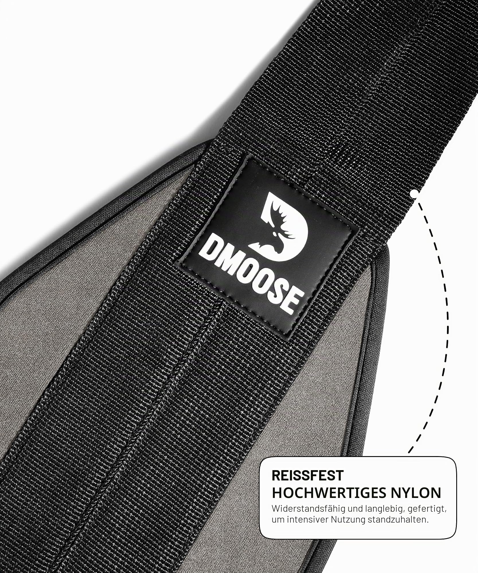 DMoose Fitness Hängende Bauchmuskelriemen für Klimmzugstange und Core-Krafttraining – Weich gepolsterte Trainingsriemen für Bauchmuskelübungen und Beinheben, Hängestangenriemen mit 2 Stahlkarabinern