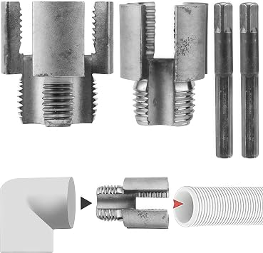 Pipe Threading Tool, 1/2 And 3/4 Water Pipe Threader, Integrated Internal & External Pipe Threading Tool