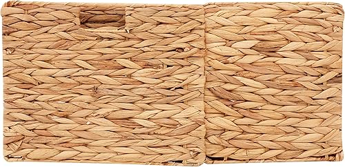 Miniatura 5 de Cestas de almacenamiento, cestas de mimbre, cesta de jacinto para estante, plegable 2 paquetes tejidos hechos a mano, cestas de pastos marinos,