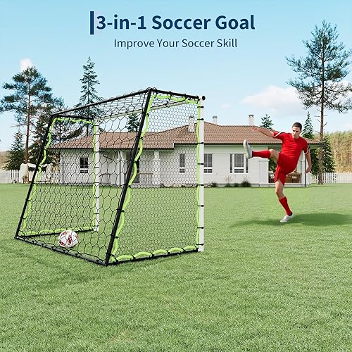 Miniatura 6 de Soccer Goals for Backyard, 3-in-1 Soccer Goal 7x5FT Rebounder Net, 2 Pack 6x4FT Portable Pop Up Soccer Net, 6x4FT Portable Frame Soccer Net for
