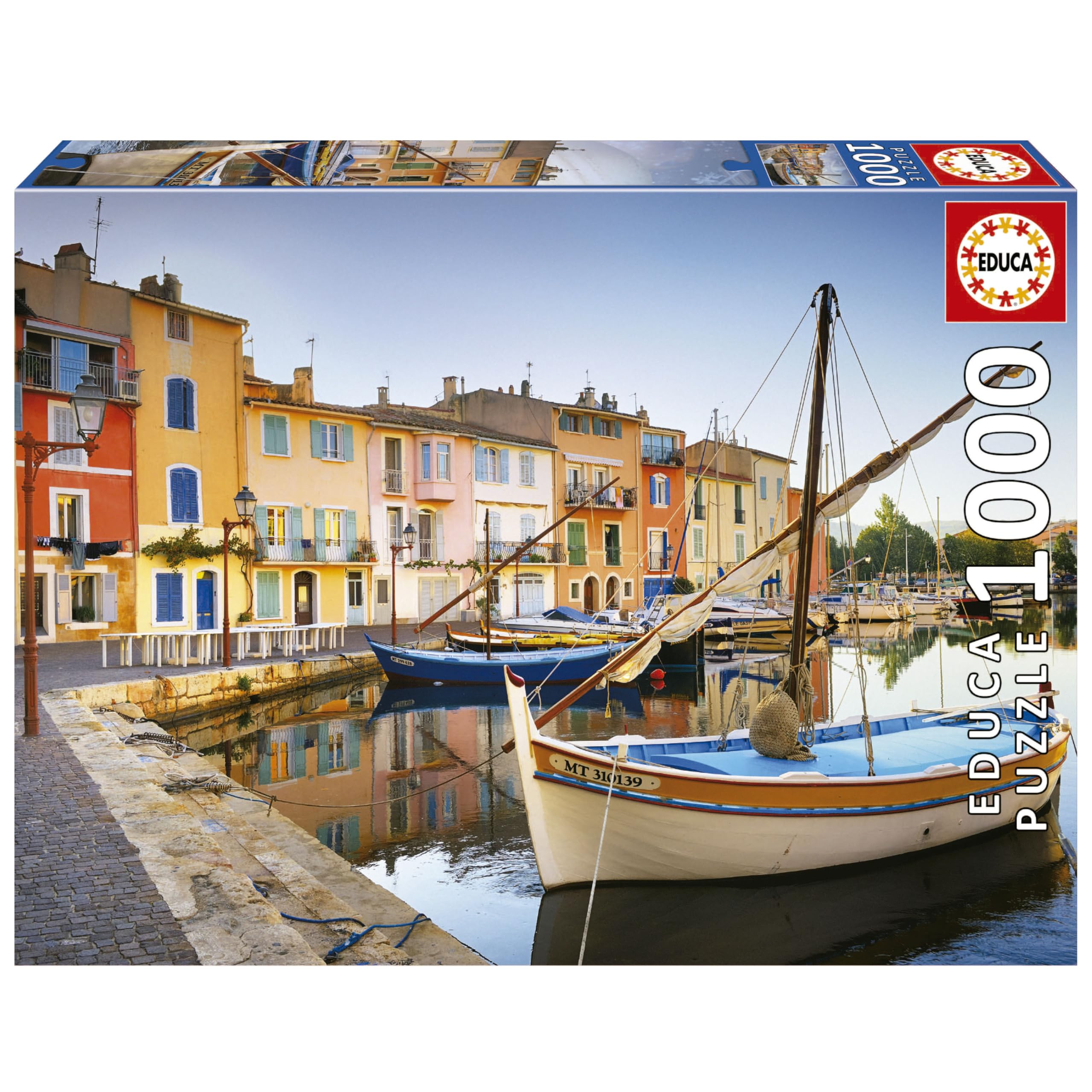 Educa - Puzzle von 1000 Teilen für Erwachsene | Hafen von Martigues, Provence. Messen: 68 x 48 cm. Beinhaltet die puzzlekleber FixPuzzle. Seit 14 Jahren (19928)