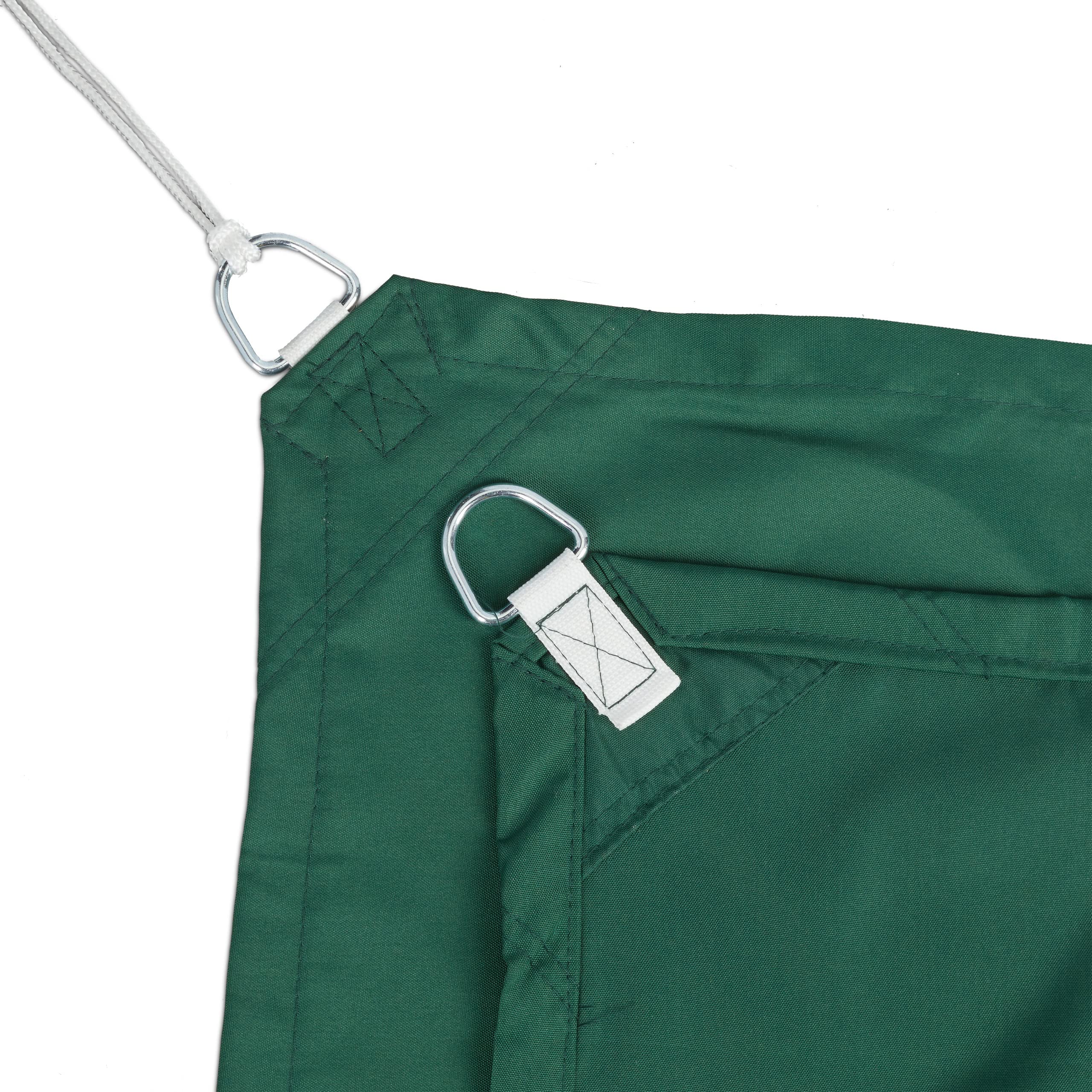 Relaxdays Tenda a Vela Rettangolare, Idrorepellente, Corde di Supporto, Terrazza, Ombra, Giardino, HL 3,5x4,5 m, Verde