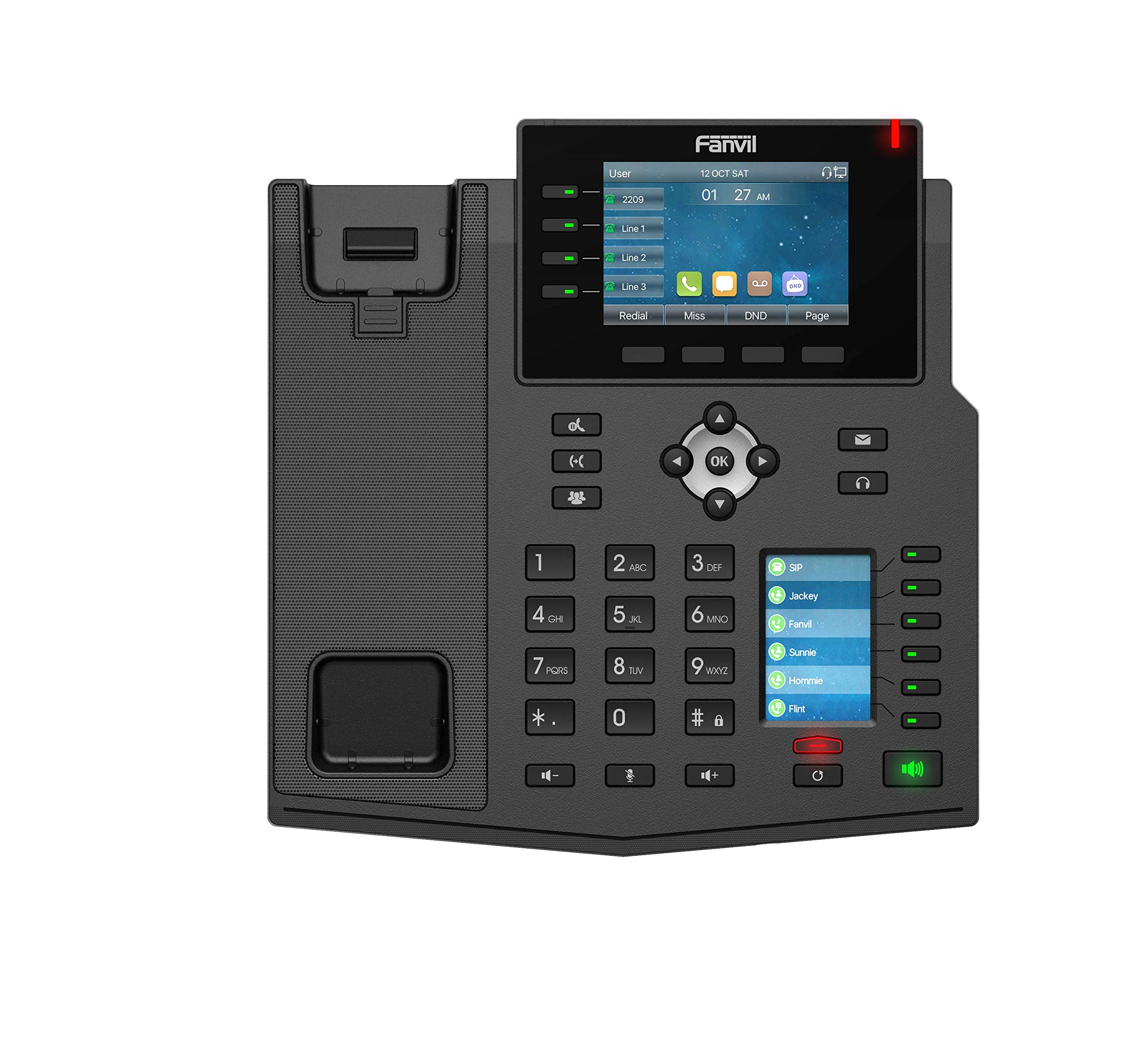 Fanvil X5U High-End VoIP Phone, 3.5-Inch Color Display, 2.4-Inch Side Color Display for DSS Keys. 16 SIP Lines, Dual-Port Gigabit Ethernet, Power Adapter Not Included — Amazon image 3