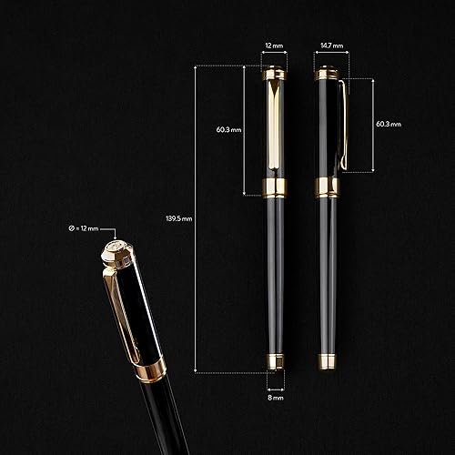 Miniatura 4 de Nomad Crafts - Bolígrafo de lujo – Bolígrafos de caligrafía premium para escribir con 2 recambios incluidos – Bolígrafos elegantes para diario con