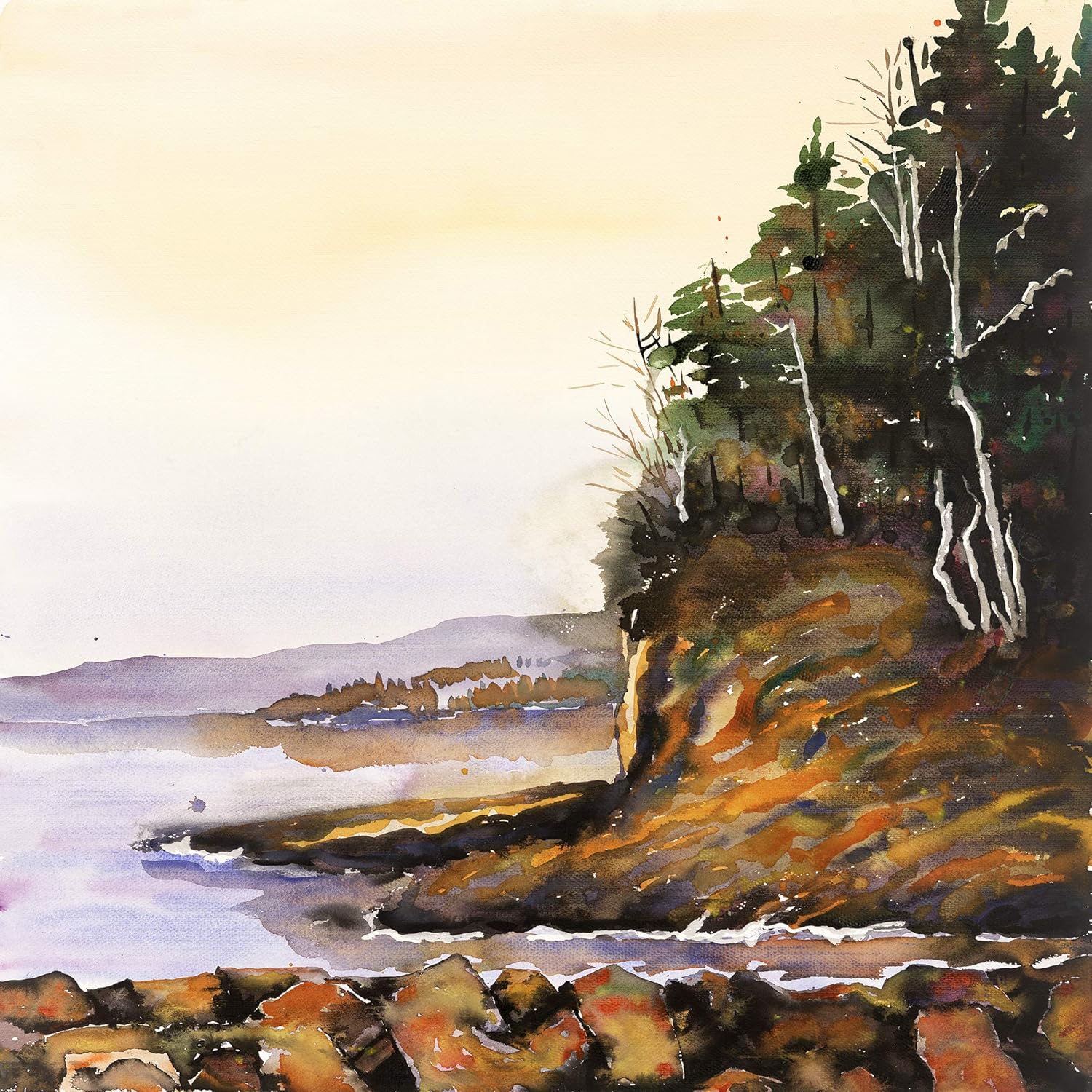 BEGIN DECO MAISON - HOME DECOR Peaceful Lake, Fine Art Gallery Wrapped Canvas 24x24