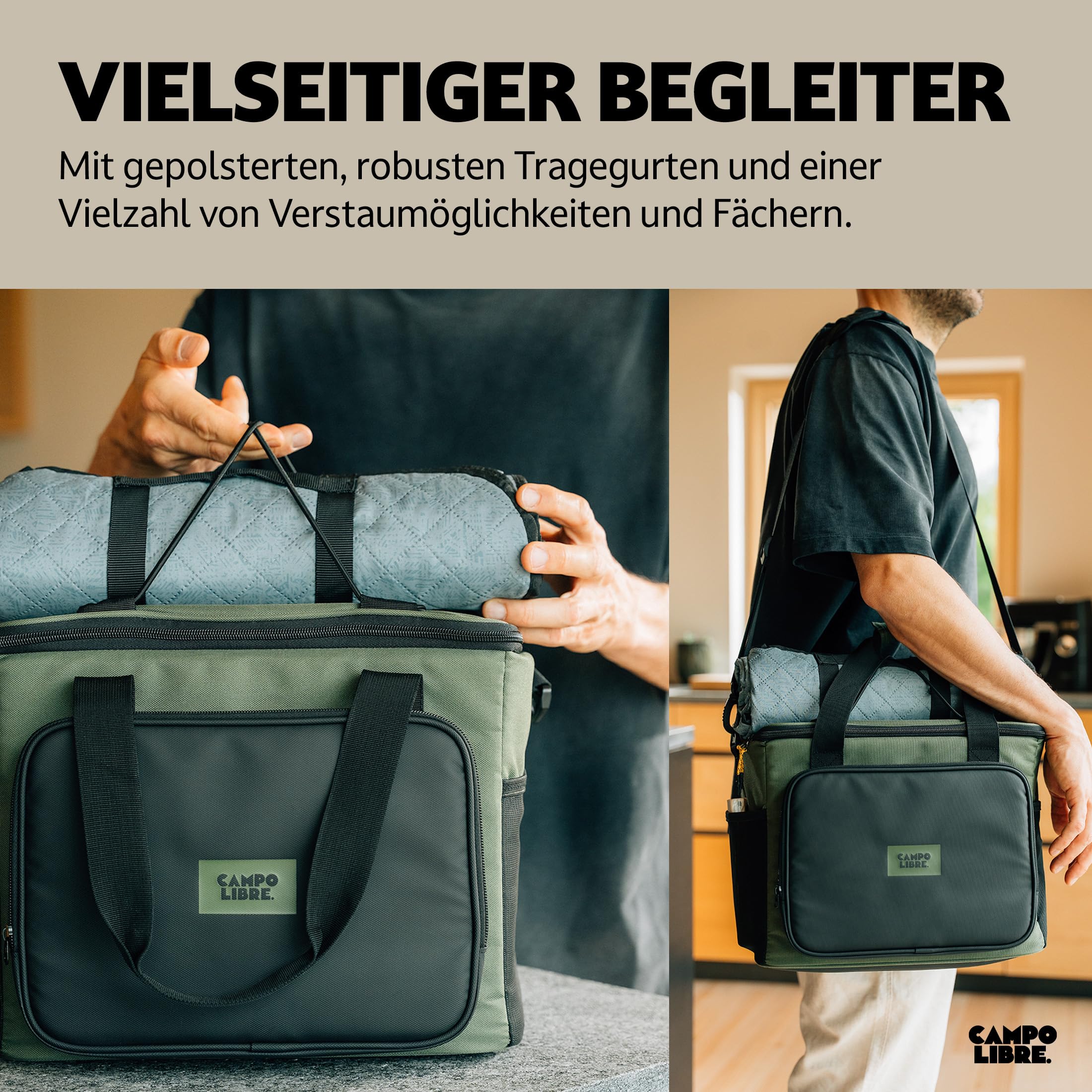 Campo Libre.® Hulk I Premium Camping Kühltasche 30l & 20l I Kühltasche klein mit Wasserdichten Reißverschlüssen I unsere Kühltaschen sind faltbar I hochqualitative Thermotasche in beliebter Größe