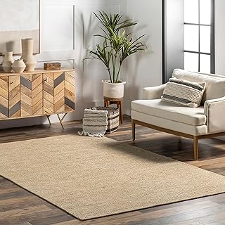 nuLOOM Alessi Solid Farmhouse Cotton Area Rug, 8x10, Beige