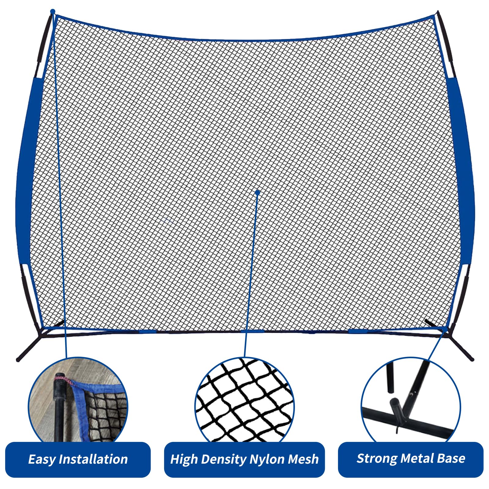 Sharellon 9×12 FT Portable Sports Barrier Net with Carrying Bag, Golf Practice Net,Safety Net for Baseball,Basketball, Soccer,Lacrosse,Field Hockey and Softball