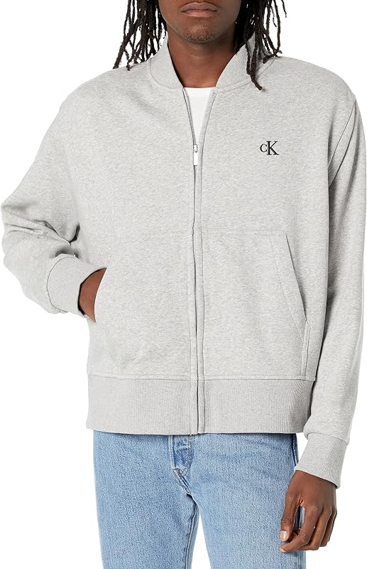 Calvin Klein Relaxed Fit Archive Logo Fleece Bomber Jacket Men's (Pack of 1)