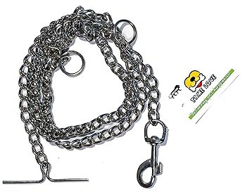 Tame Love? Stainless Steel Dog Chain with Strong Brass Hook Leash for Puppy (2-5kg) of All Breeds. (Length 152cm)
