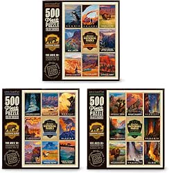 Americanflat 3 Pack Jigsaw Puzzle Set - 500 Piece 18"x24"