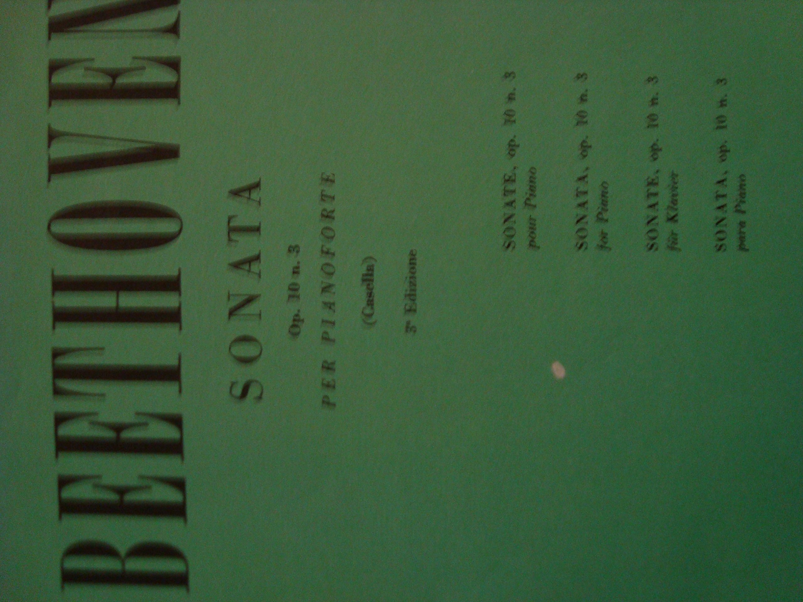 Beethoven / Sonata Op. 10 No. 3 / Per Pianoforte