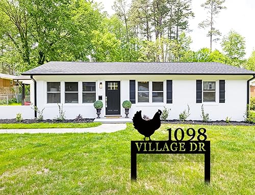 Vista 106 de Custom House Number Address Sign Personalized Metal Address Plaque Personalized Metal Sign Personalized Metal Outdoor Address Name Sign Outdoor Sign