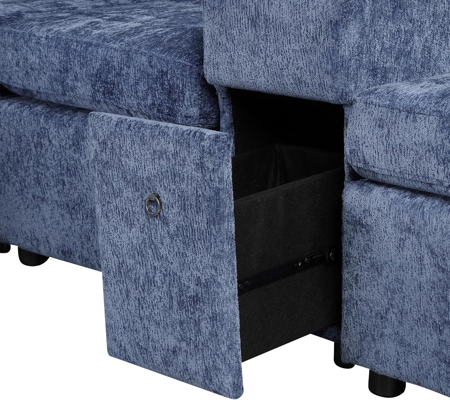 Armrest storage compartment open