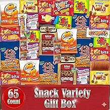 Snack Box Variety Pack, 65 Count, Care Package for Adults and Kids, Assortment of Snacks and Candy, Bulk Individually Wrapped Assorted Sampler Mix, Gift Basket for Men Women College Office