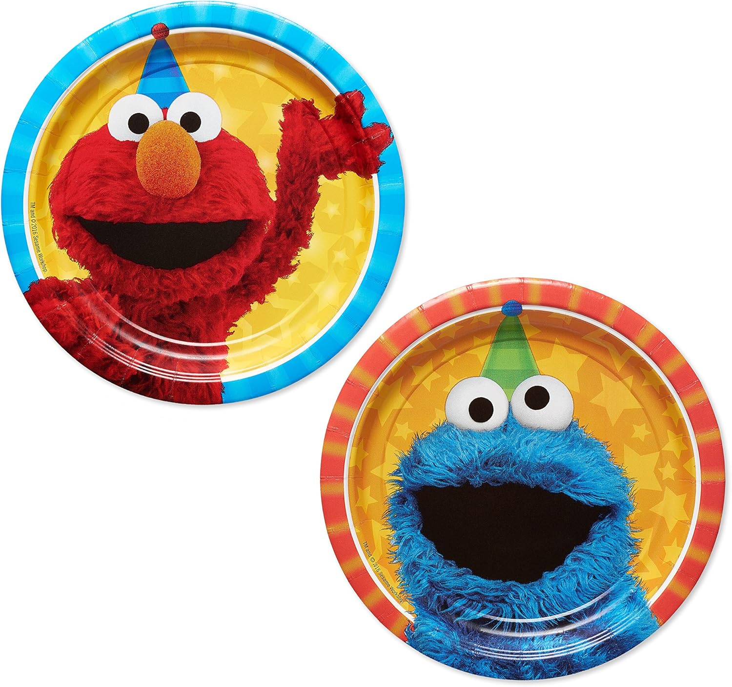 Sesame Street Assorted Round Paper Plates - 7" - Multicolor - Pack of 8 : Toys & Games