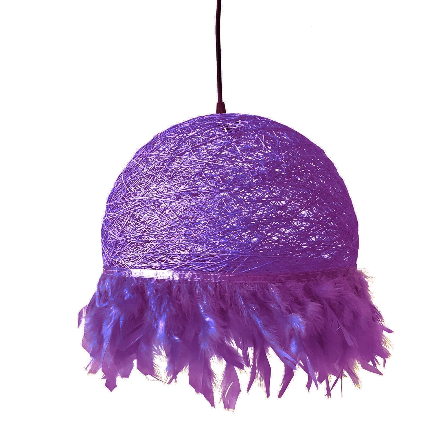 HALF FEATHERS violet lamp decorative ceiling lamp Boho style Amazon